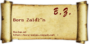 Bors Zalán névjegykártya