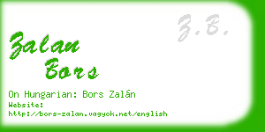 zalan bors business card